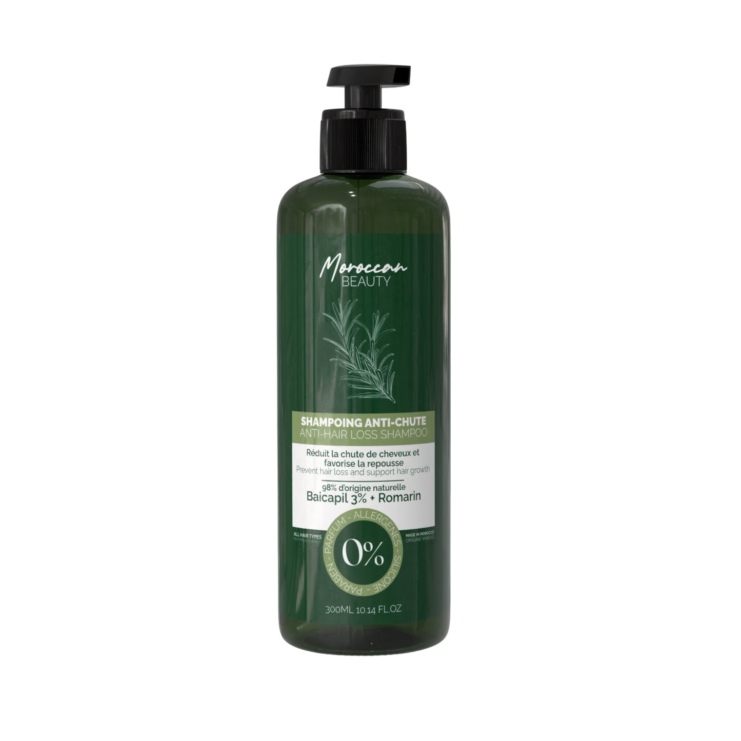 Natural Anti-Hair Loss & Hair Regrowth Shampoo – 3% Baicapil + Rosemary | 300 ml